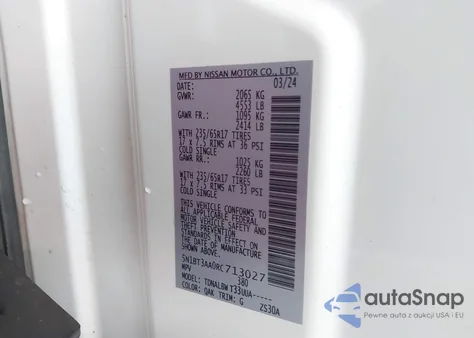 2024 Nissan Rogue S Fwd from USA, damaged, VIN 5N1BT3AA0RC713027